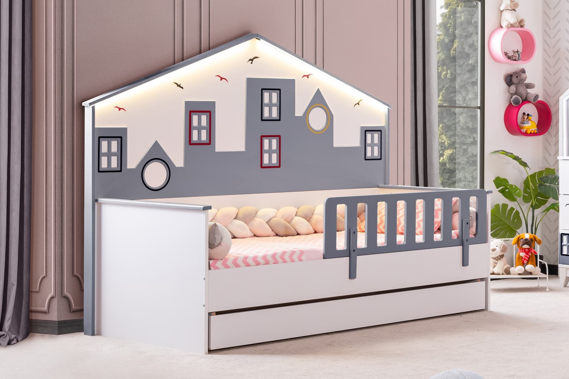CİTY YAVRULU MONTESSORİ YATAK, GRİ, 90X190