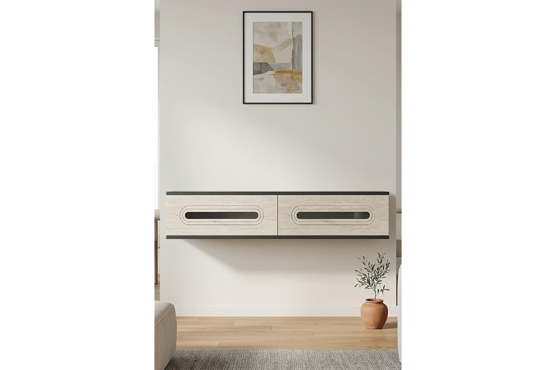 RANY DRESUAR ANTRE HOL RAFI ANTRASİT TRAVERTEN SİLVER 120 CM DA1220ATS