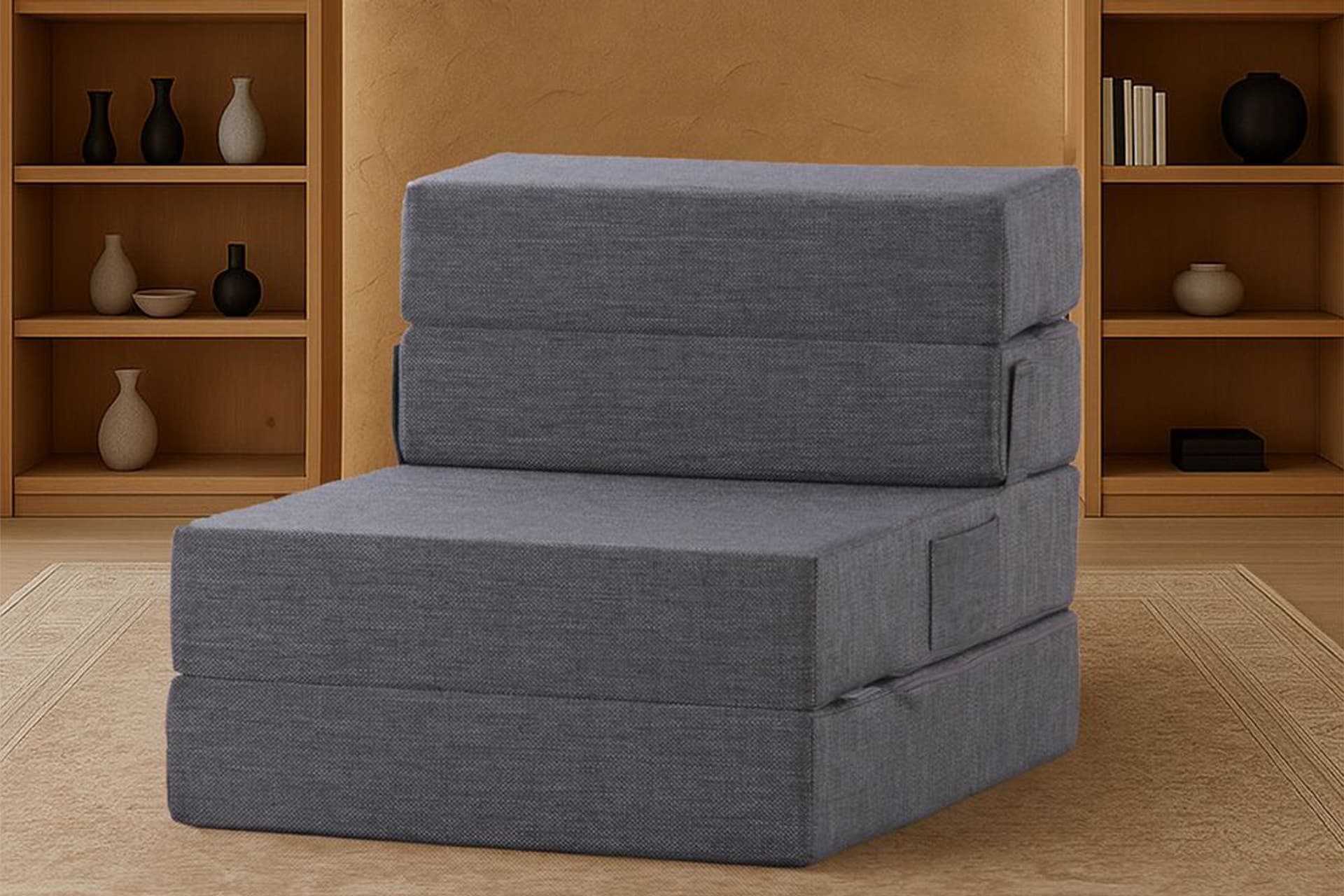 VALERIA KATLANIR YATAKLI TEKLİ KOLTUK, GRİ