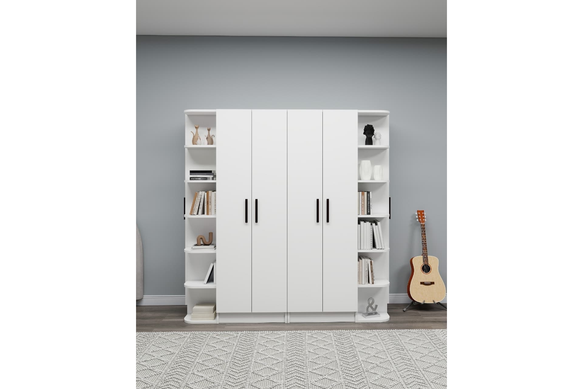 LİNDA LUSES GARDIROP, BEYAZ, 6 KAPAKLI