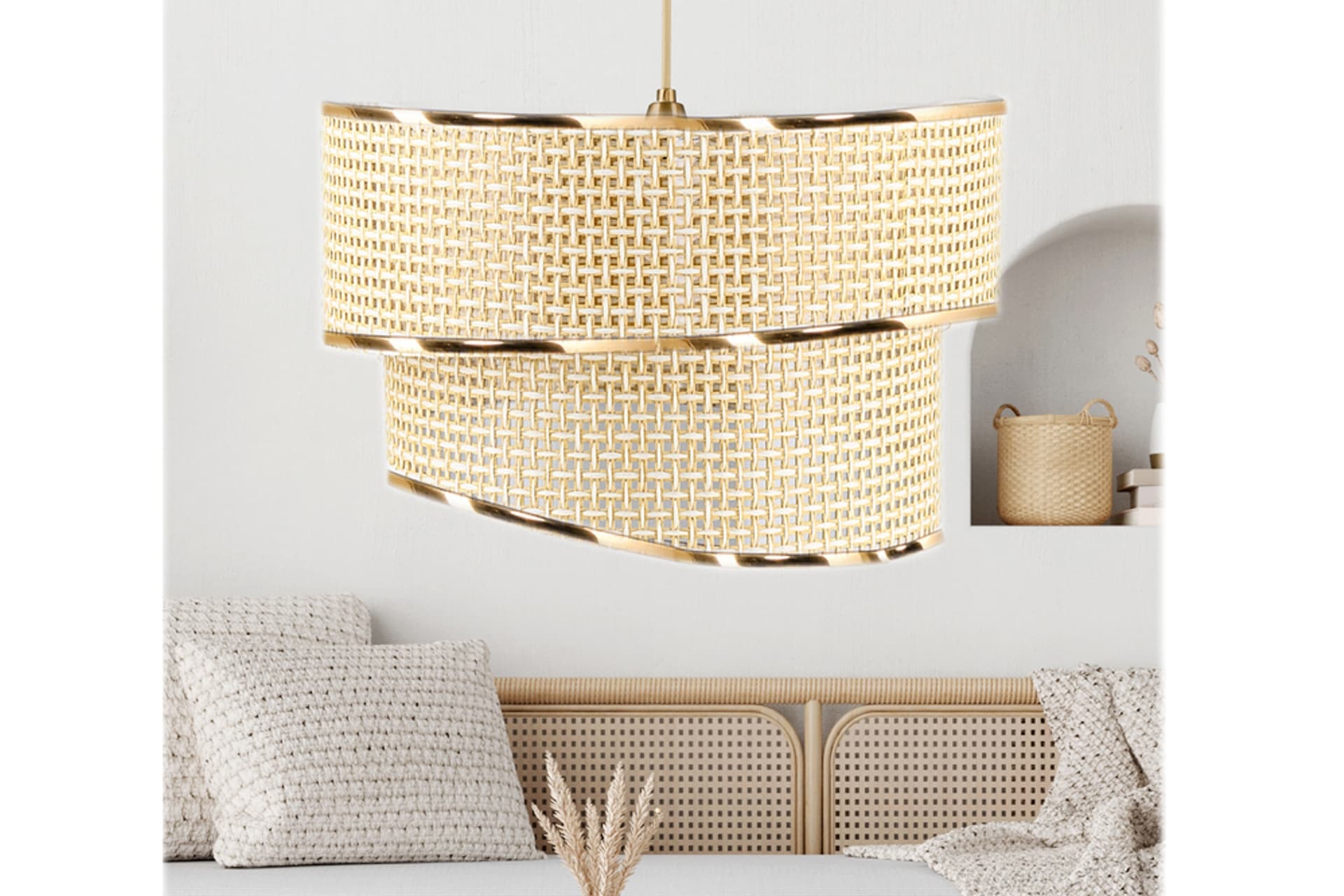 EVLİGHT STARAİ HAZERAN SARKIT AVİZE, KREM,GOLD ŞERİTL