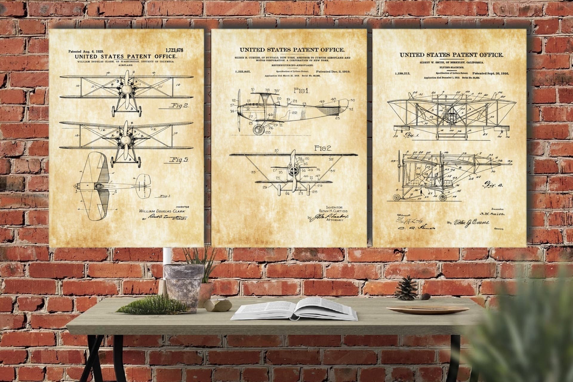 AHŞAP ÇERÇEVELİ VİNTAGE TABLO SETİ, PLAIN, 50X70