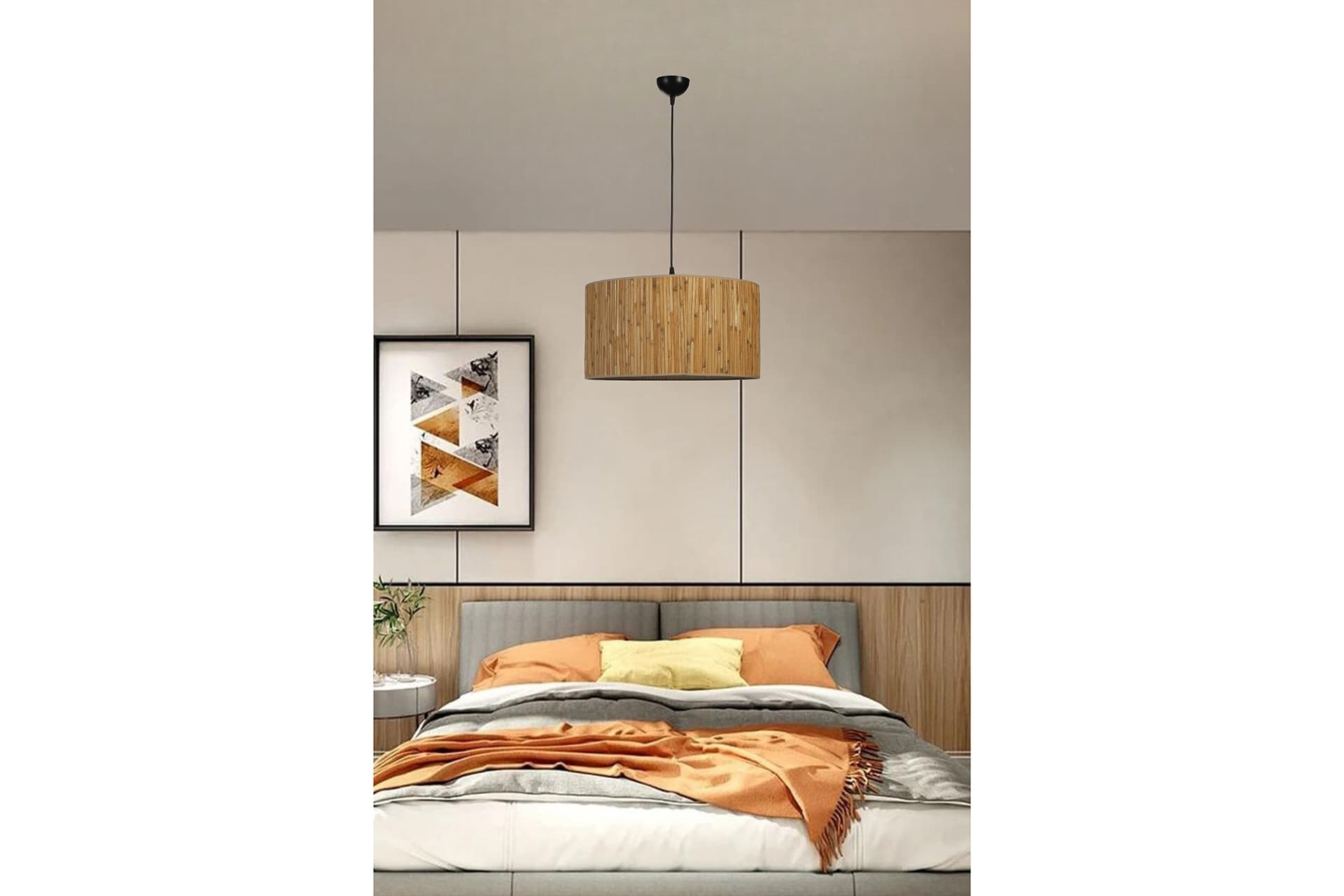 BAMBU 07 ABAJURLU TEKLİ SARKIT AVİZE