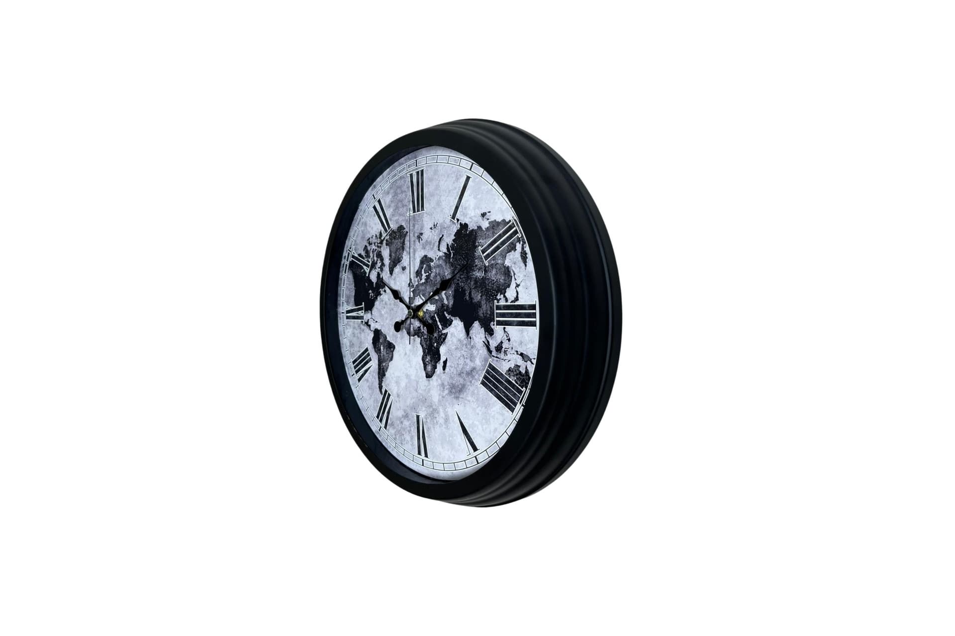 WORLDLİNE BLACK METAL DUVAR SAATİ 40 CM
