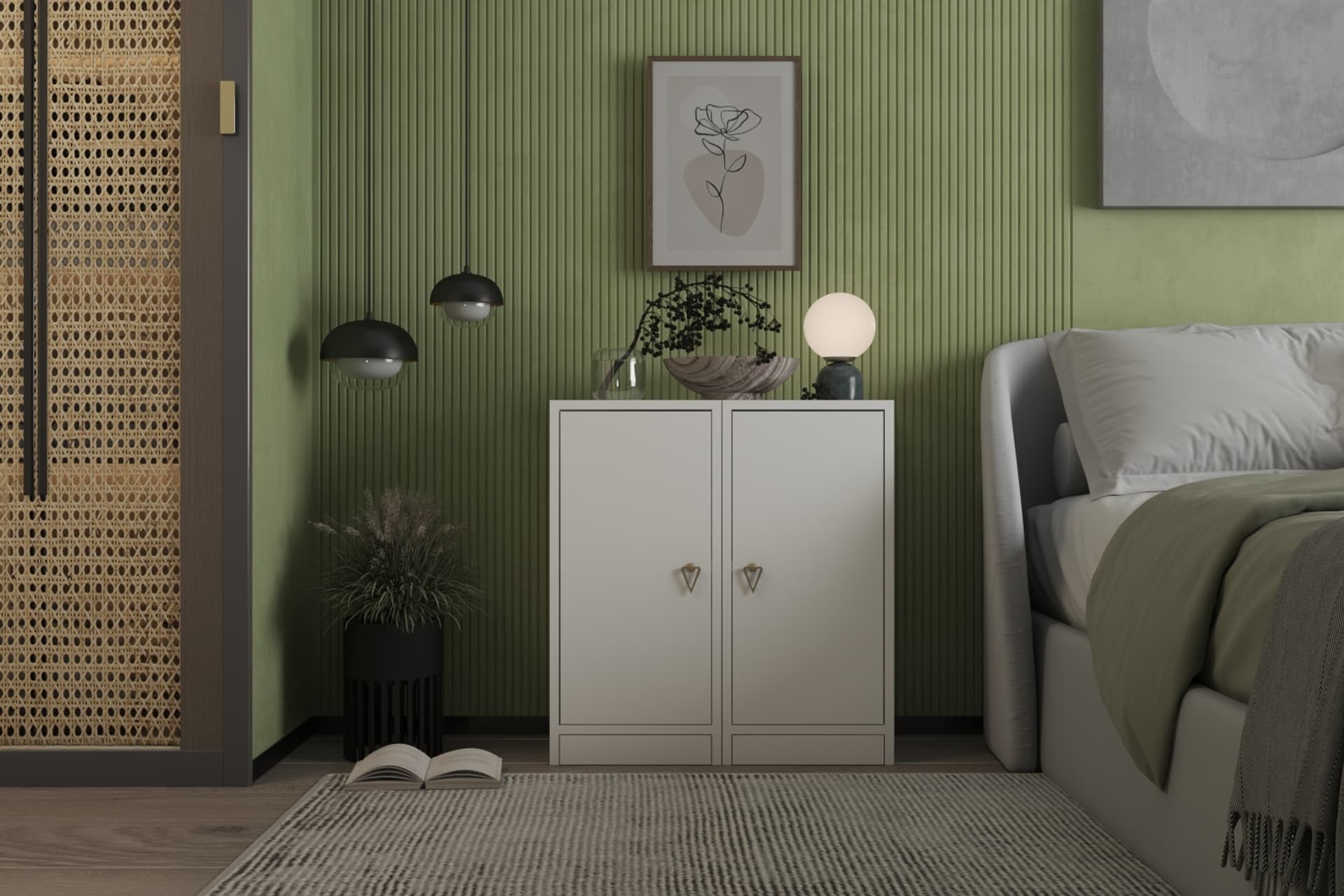 YUSUF KOMODİN, 2 KAPAKLI VE BAZA AYAKLI, NRG-KMD-1009