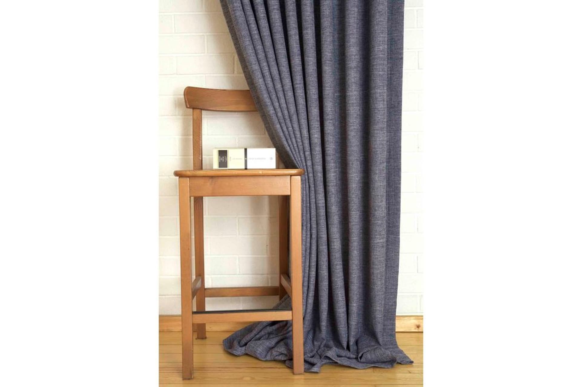 MASSARELLİ FON PERDE KETEN LACİVERT PİLESİZ 60X260