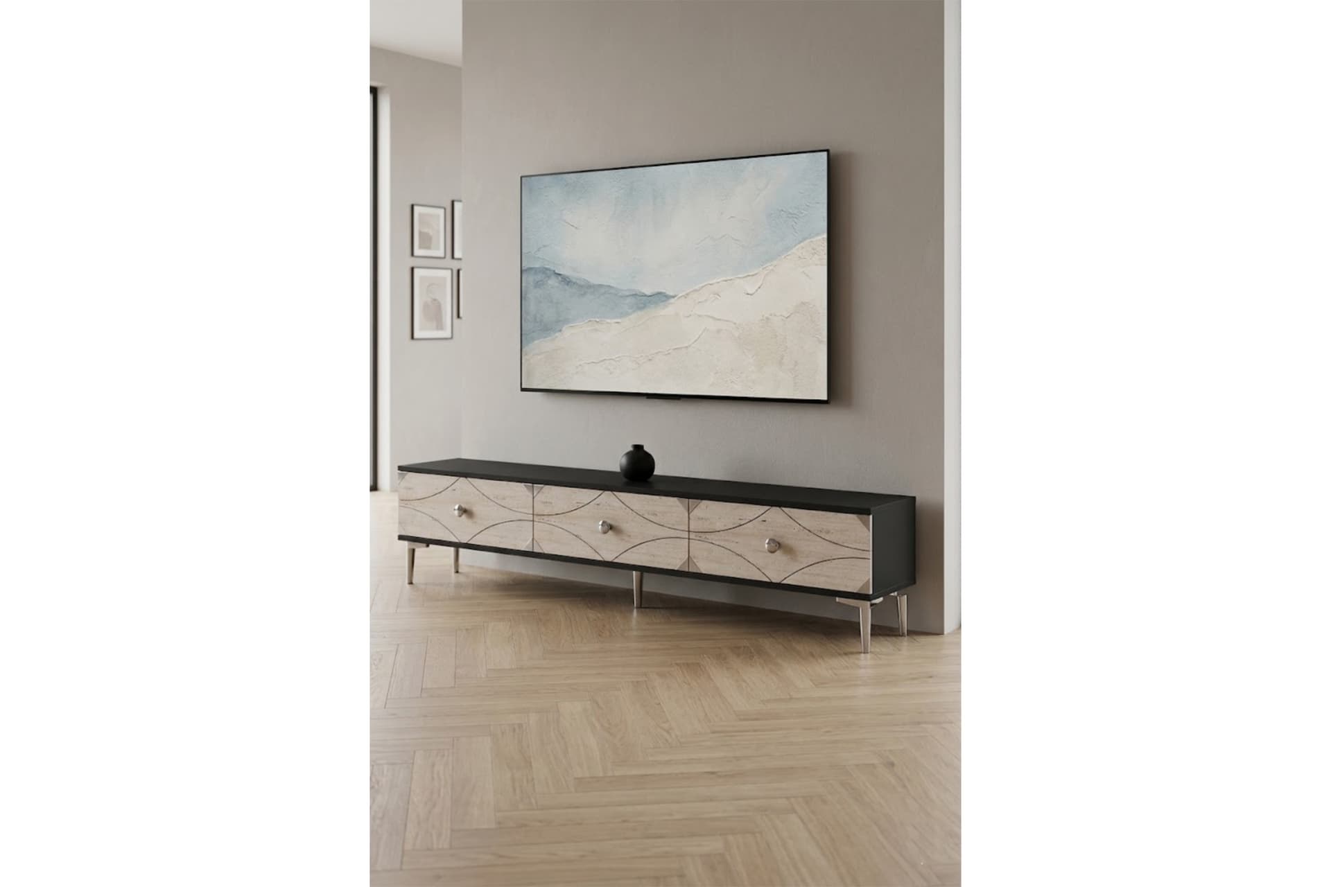 ALFA TV SEHPASI ANTASİT TRAVERTEN SİLVER 180 CM TSA1897ATS