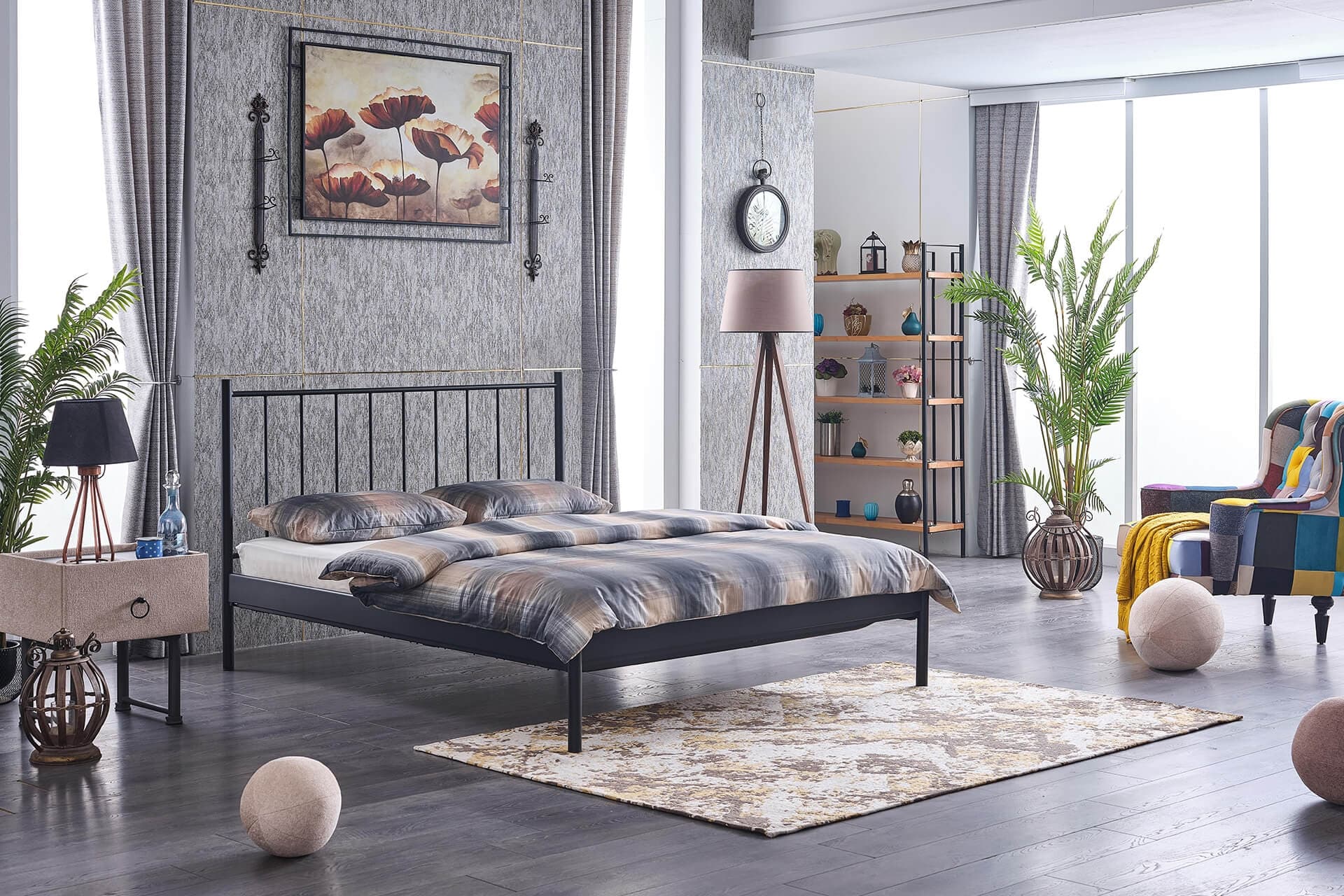 FALEZ ST METAL KARYOLA, SİYAH, 140X190