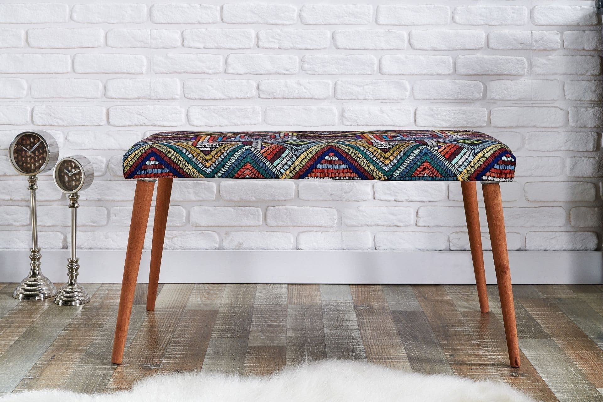TUBİHOME PUF BENCH, DESENLİ