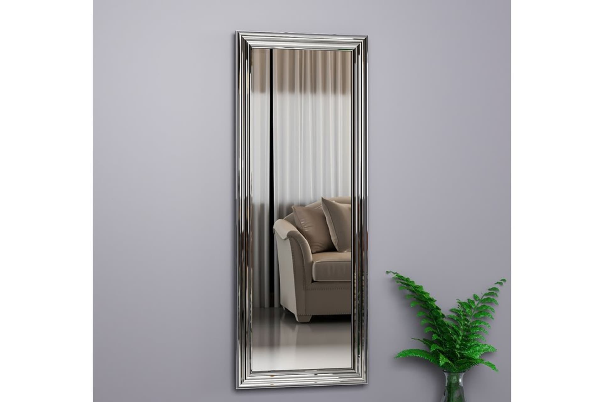 MONE AYNA DEKORATİF SALON AYNASI, GÜMÜŞ, 40X105