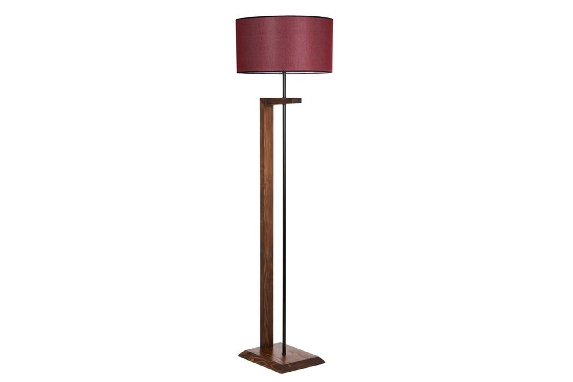 MENEKŞE CEVİZ AHŞAP LAMBADER SİLİNDİR HASIR BORDO ABAJURLU