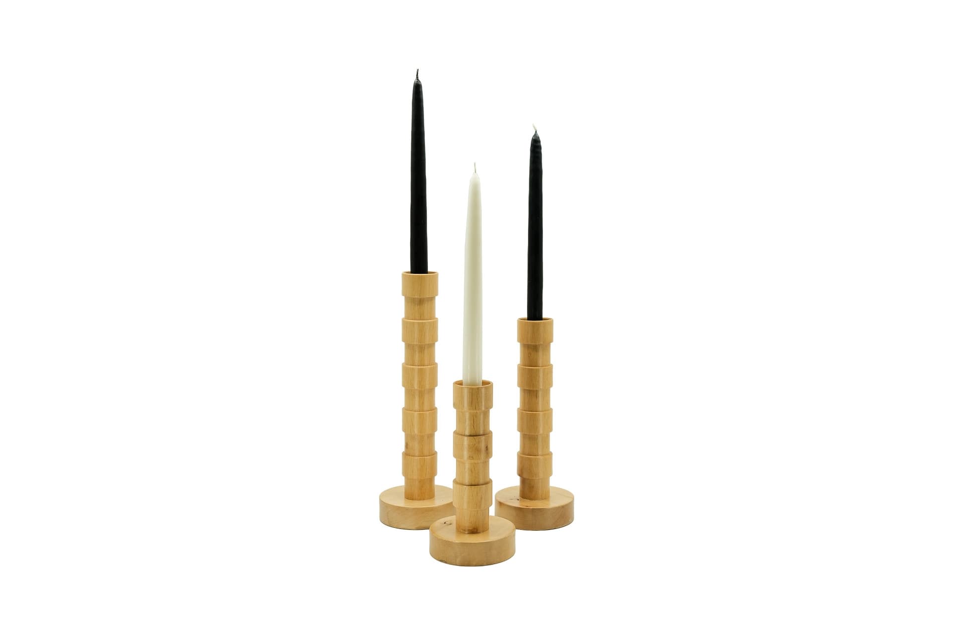 MASSELLO DESIGN TRIO ÜÇLÜ AHŞAP MUMLUK, NATUREL
