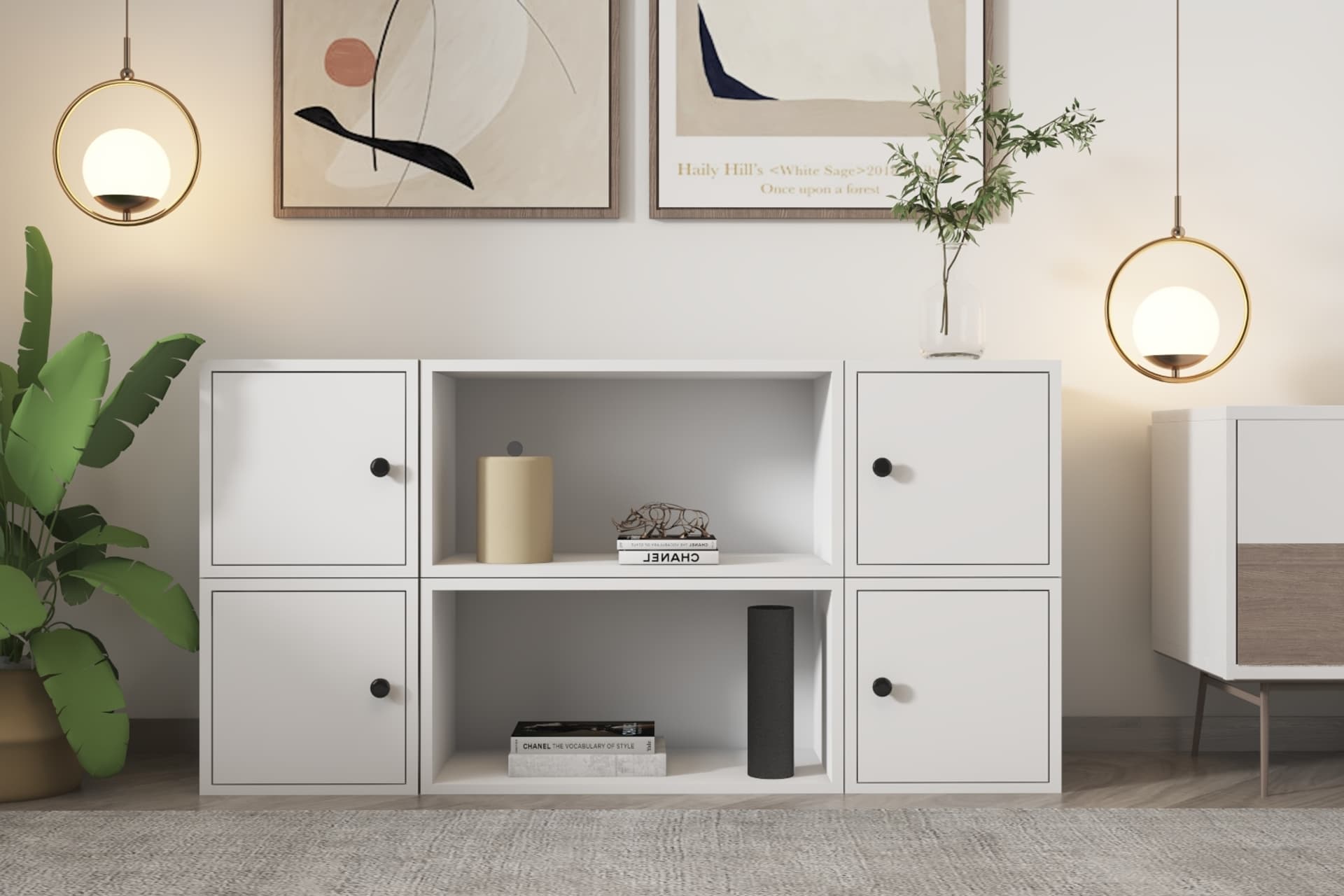 CONSOLA MODERN ÇOK BÖLMELİ KAPAKLI KONSO