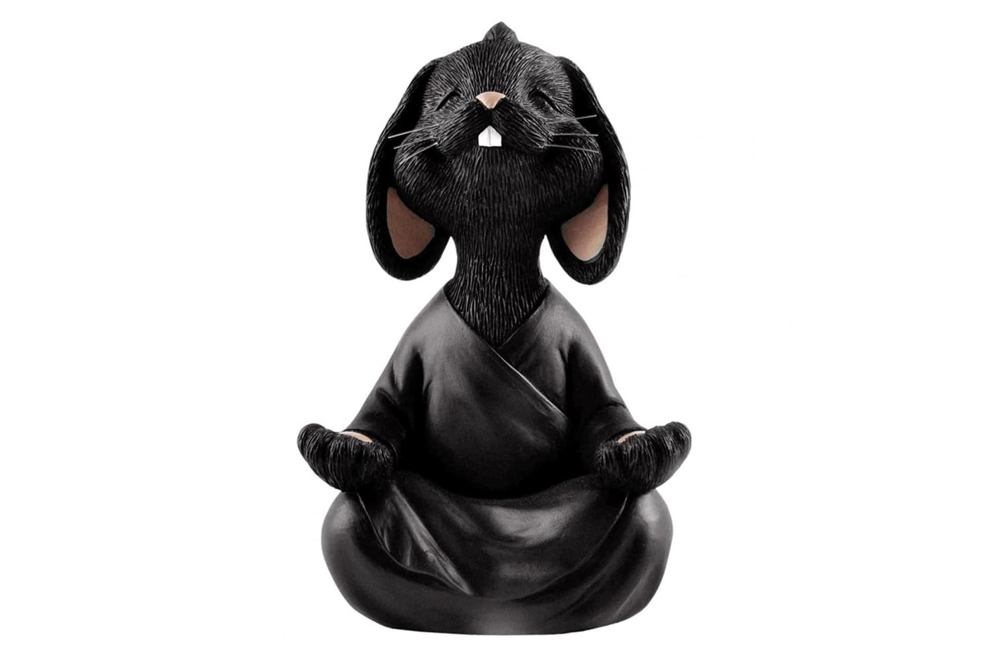 YOGA YAPAN TAVŞAN BİBLO BÜYÜK BOY, SİYAH