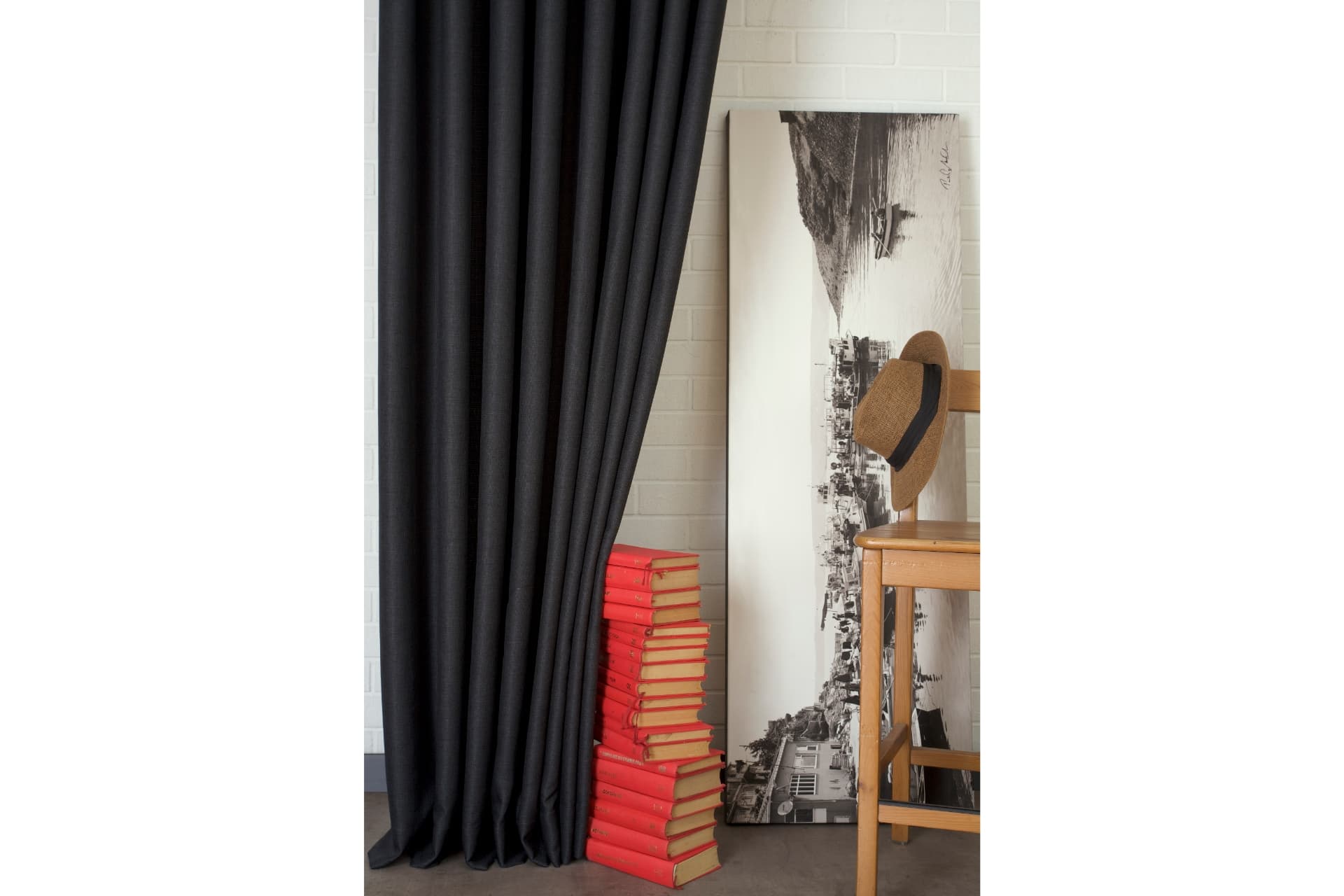 MASSARELLİ KETEN PİLESİZ FON PERDE, ANTRASİT, 60X260