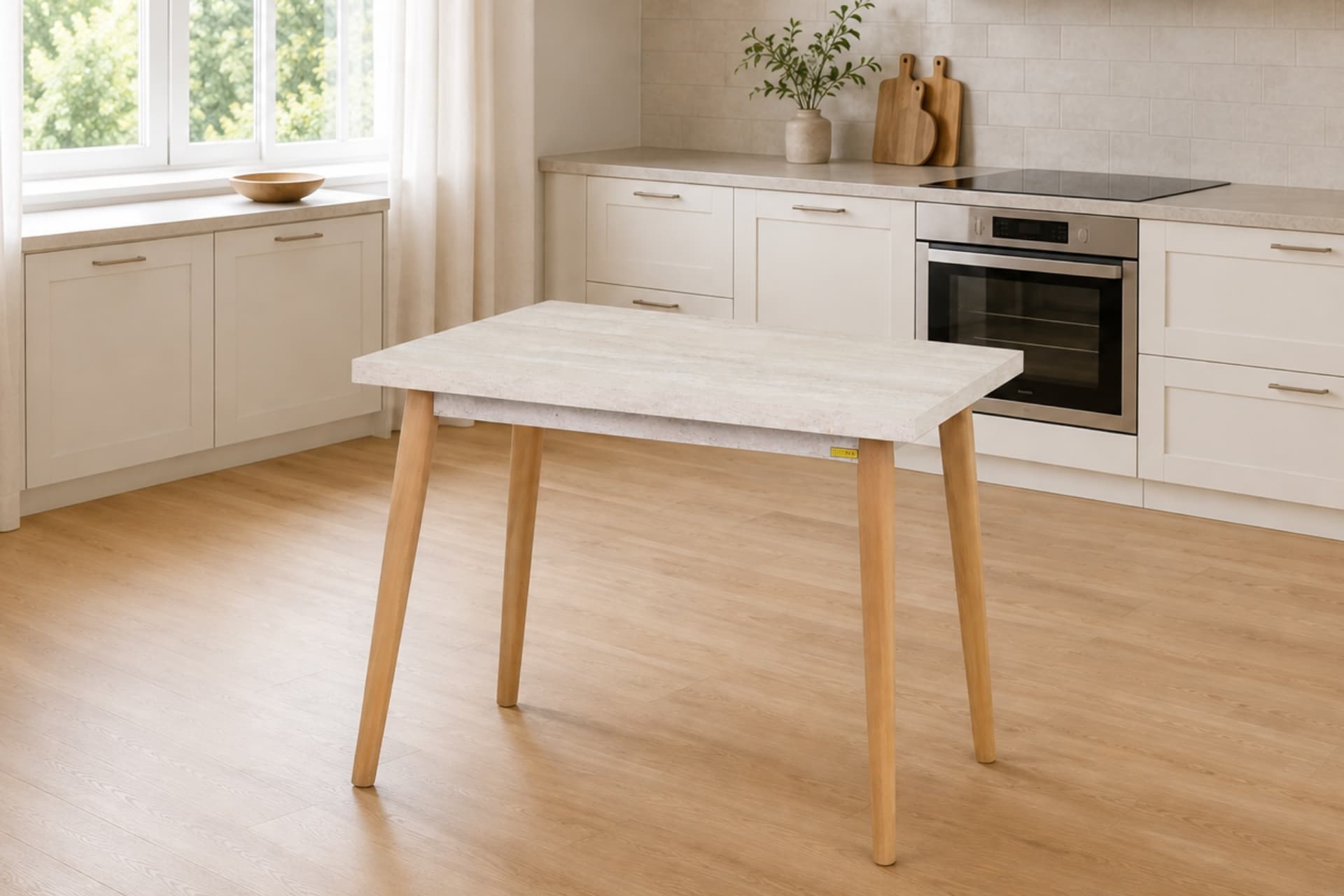 AVANOS MDF SABİT MUTFAK MASASI, 60X90 CM, BEJ NATUREL
