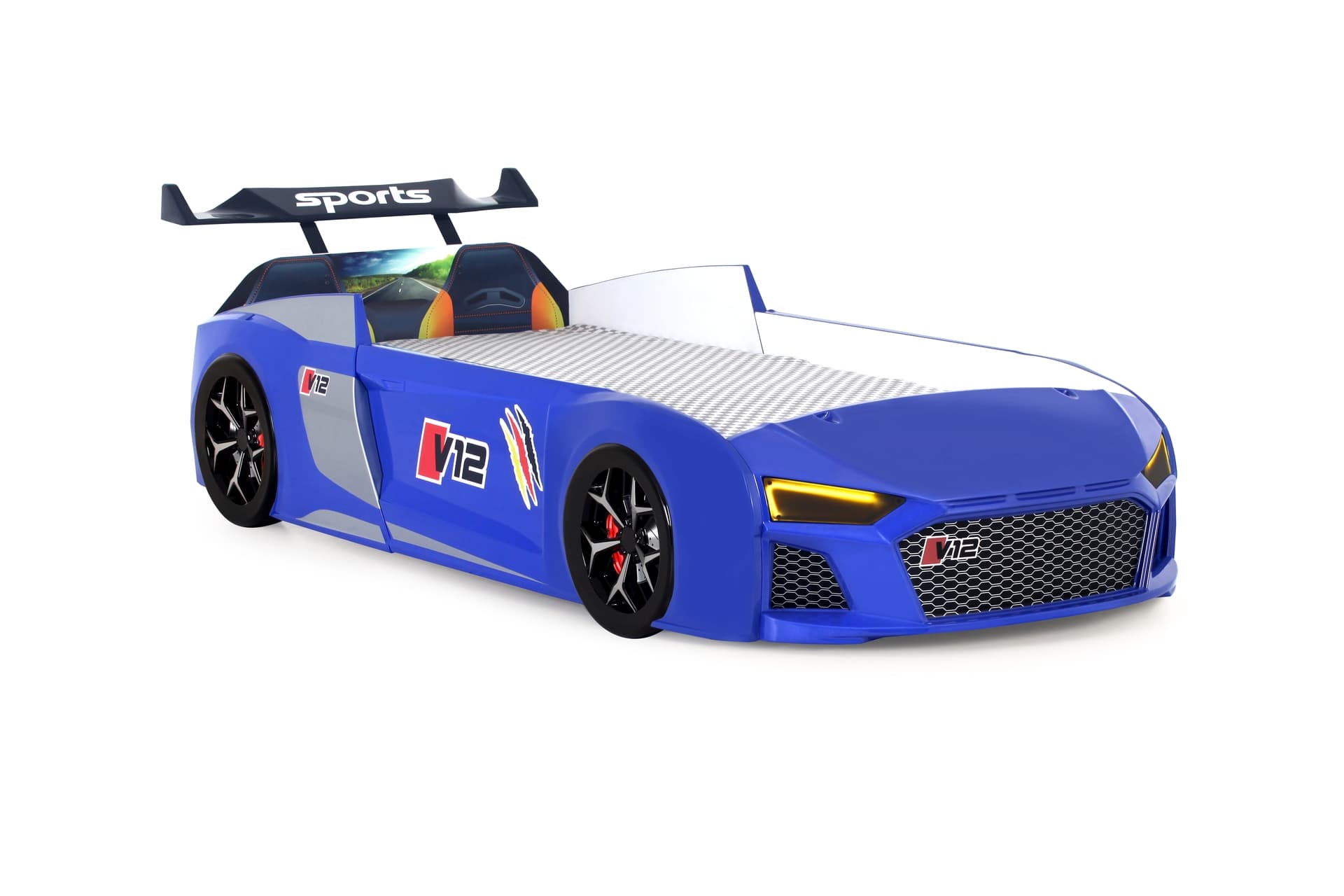 AUDİ IŞIKLI ARABALI YATAK, MAVİ, V12