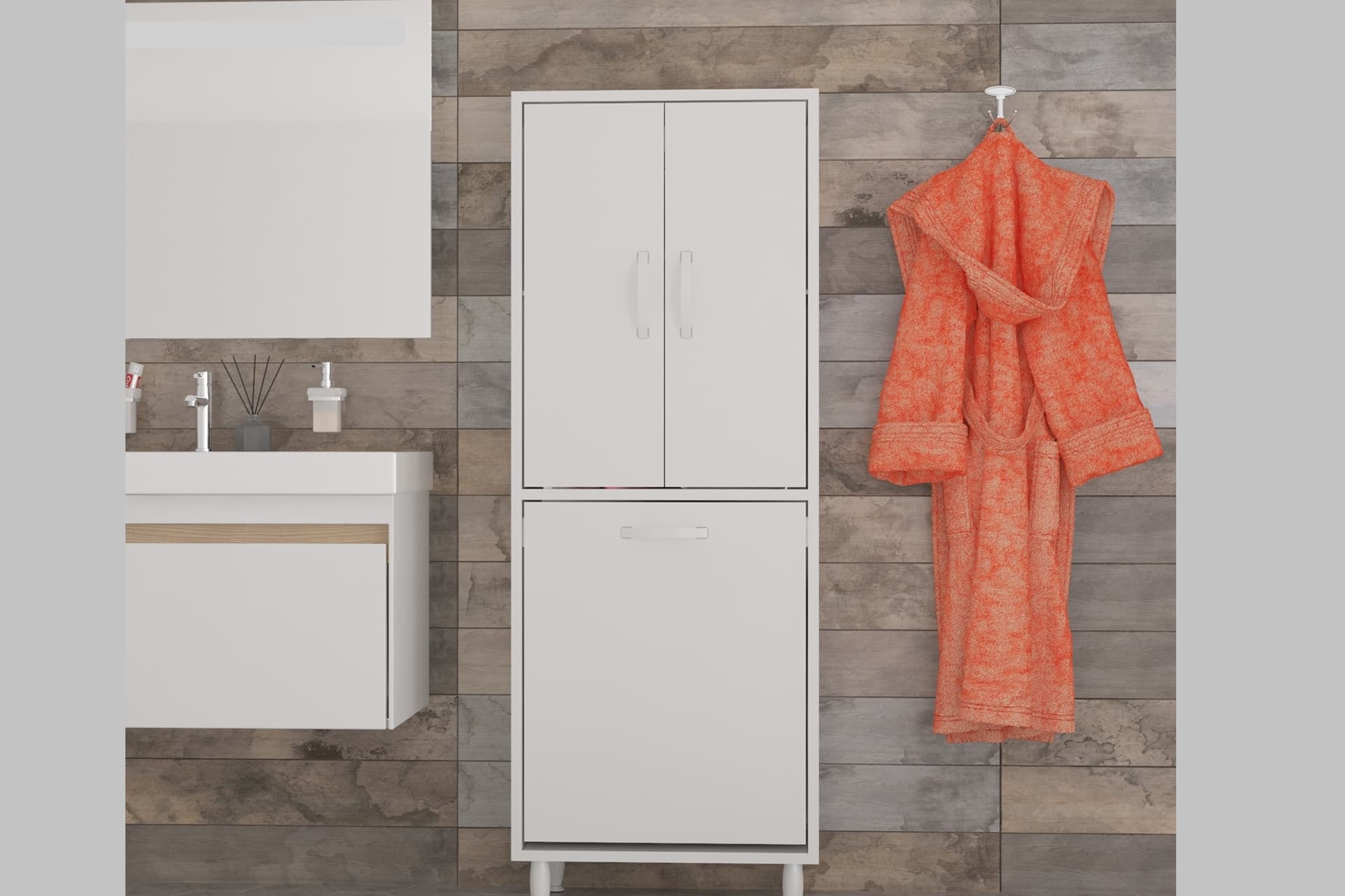 MODİLAYN ESİNTİ ÇAMAŞIR BÖLMELİ BANYO DOLABI