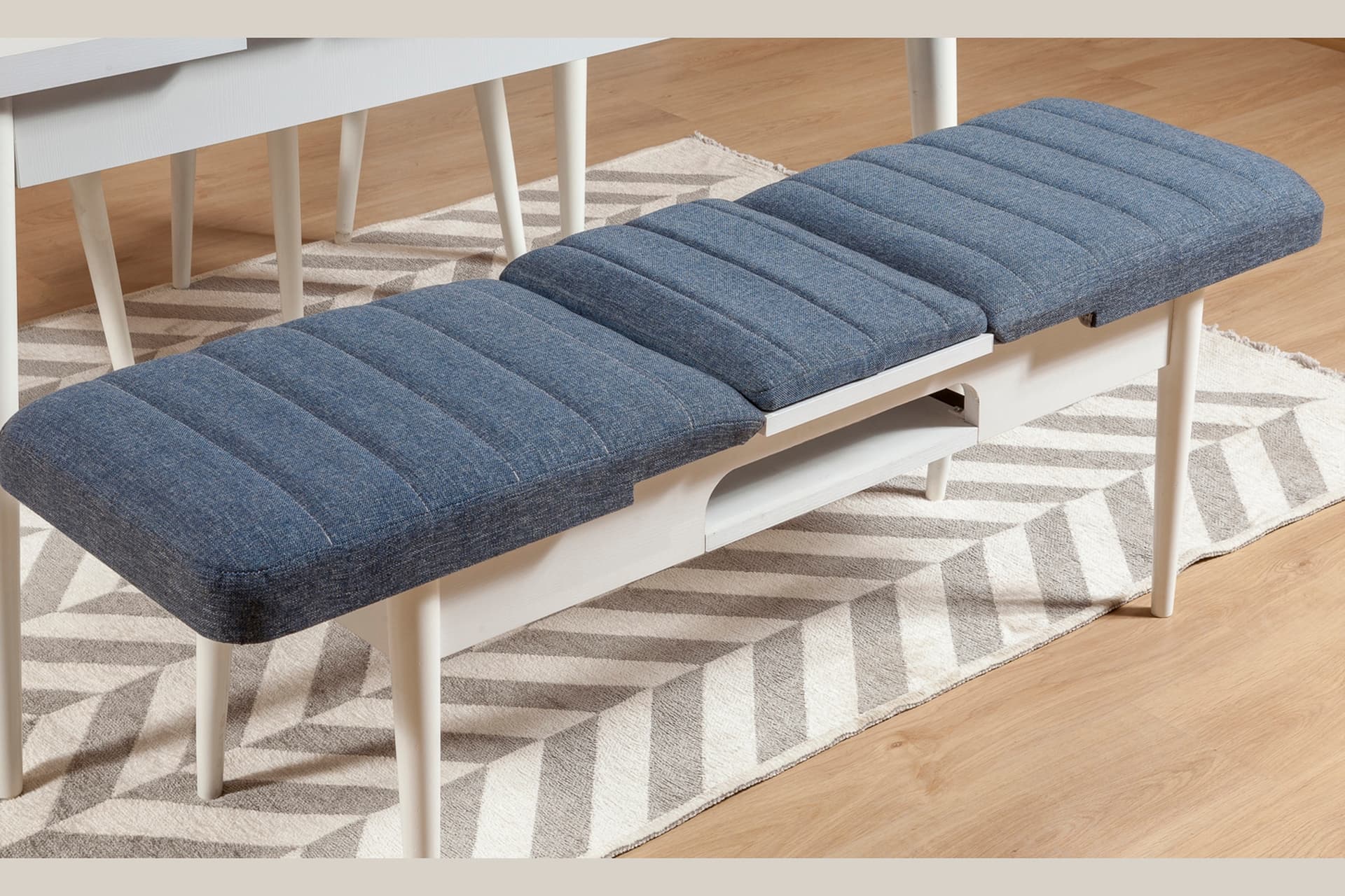 SEMBOL AÇILIR BENCH, BEYAZ LACİVERT