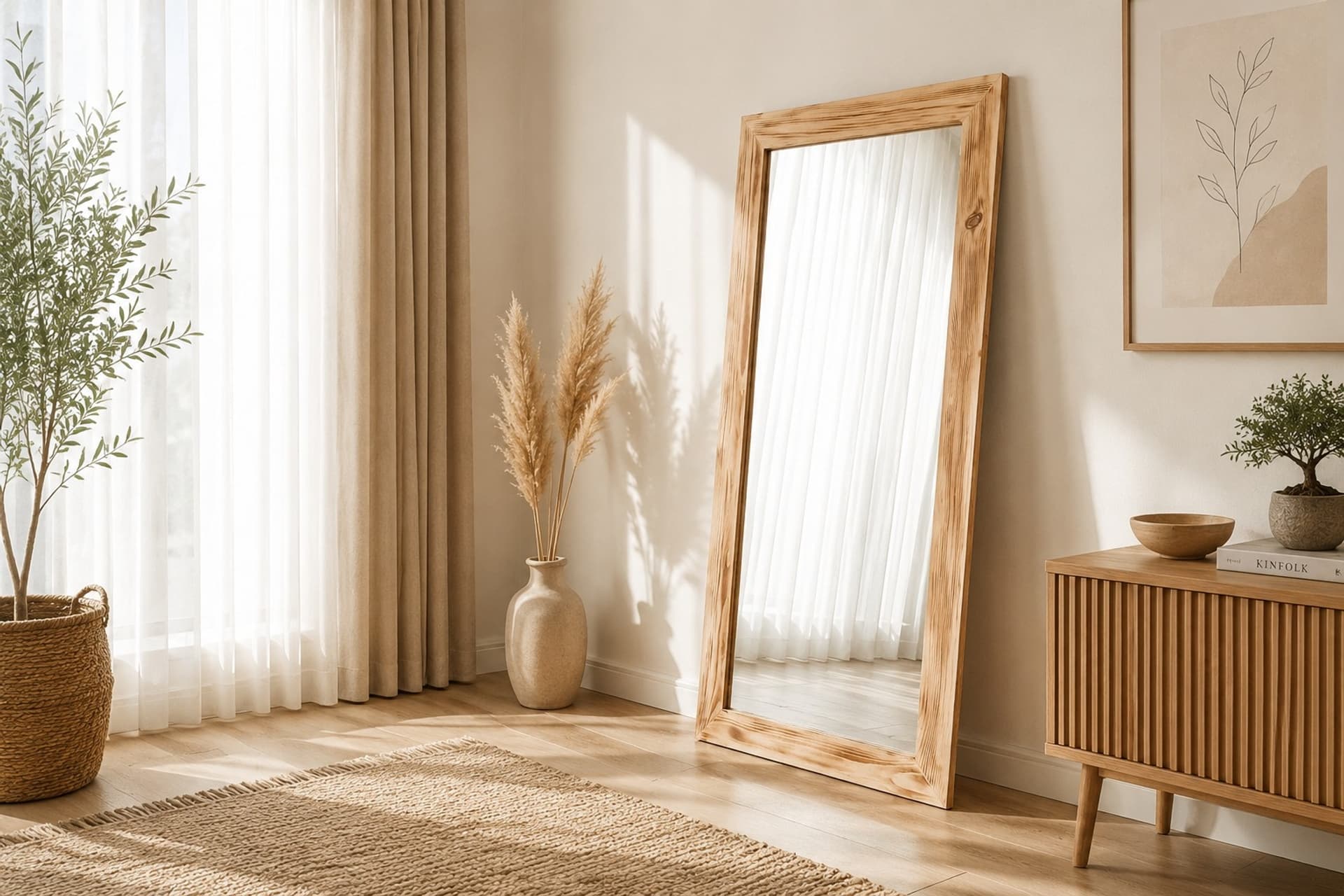 DFN WOOD DEKORATİF DUVAR AYNASI, 120X50