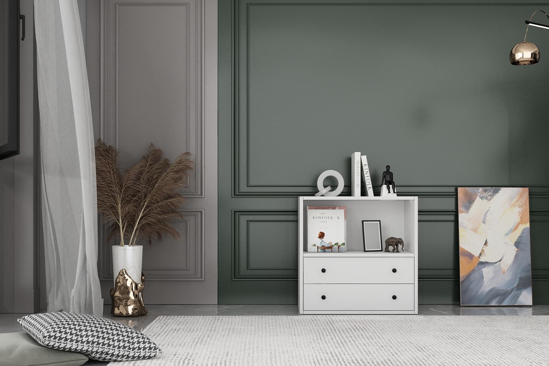 LEKSA ÇEKMECELİ RAFLI KİTAPLIK 65 CM BEYAZ KTP-1158-Ç