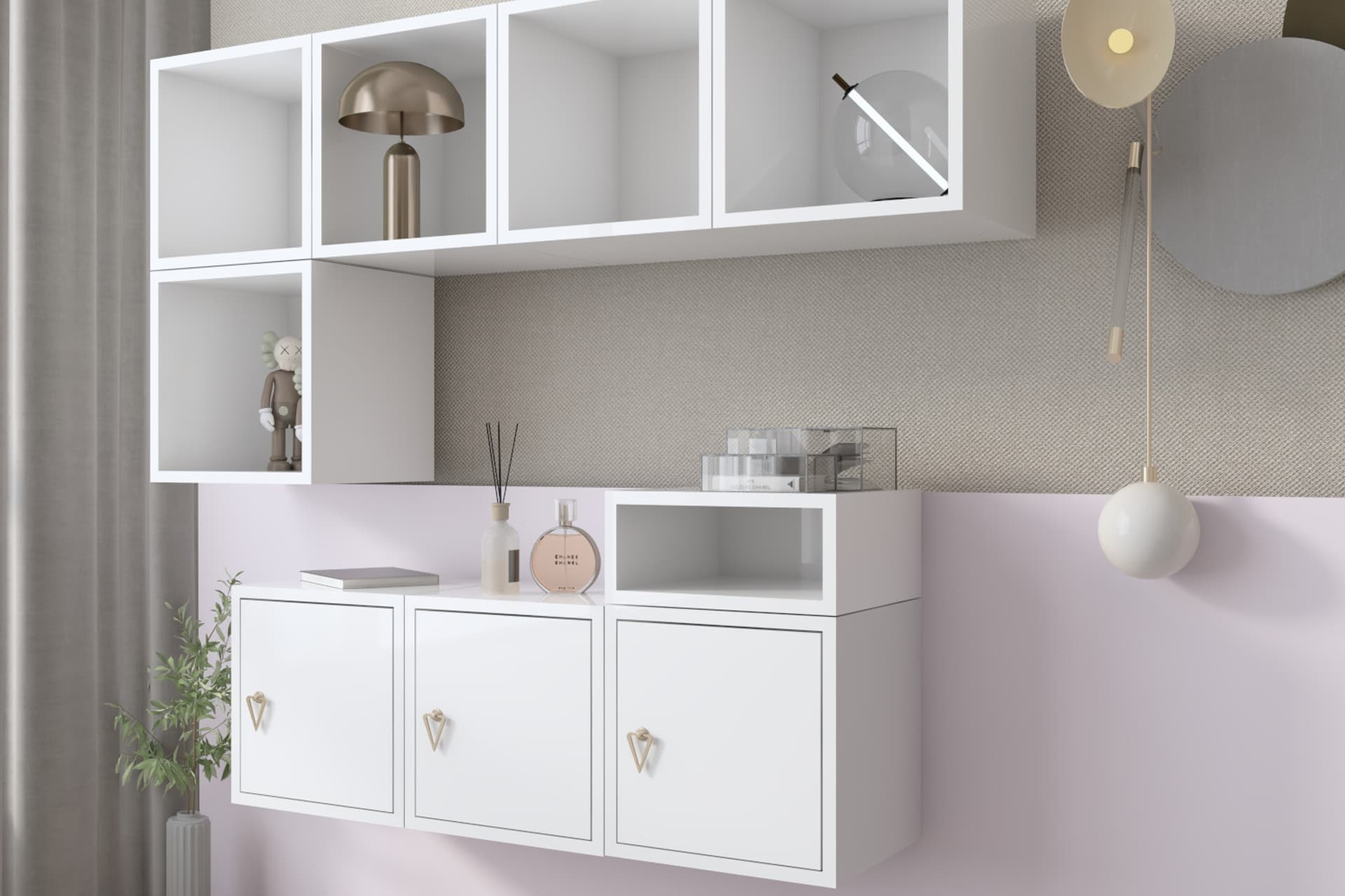 CONSOLA 3 KAPAKLIMODERN MİNİMALİST DUVARA MONTE KONSOL