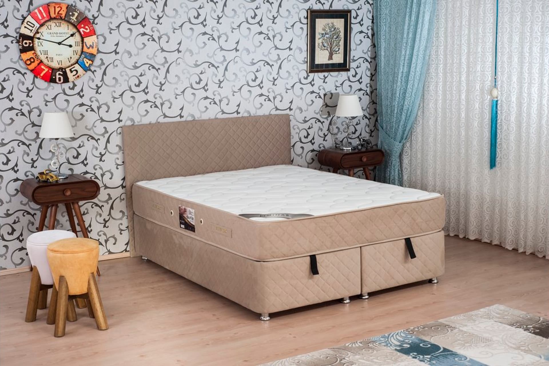 SAFİR FULL PEDSİZ YAYLI ÇİFT KİŞİLİK YATAK, 150X200