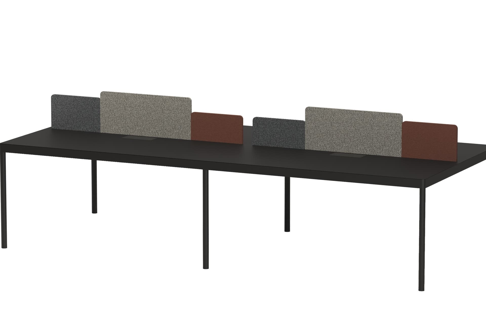 LESS DÖRTLÜ ÇALIŞMA OFİS MASASI, SİYAH, 280 CM