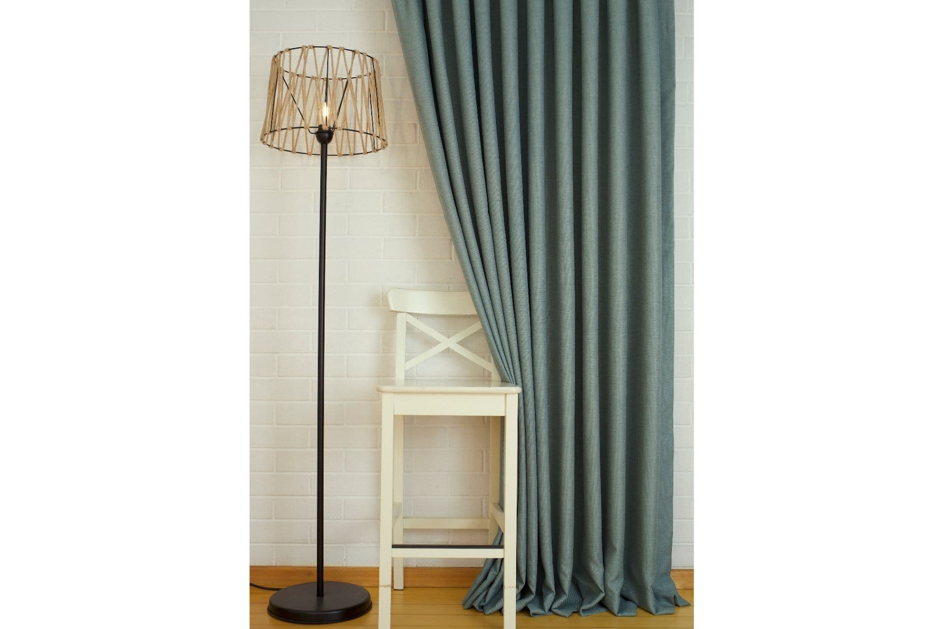 MASSARELLİ FON PERDE KETEN MİNT RENGİ 1-2,5 ORTA SIK PİLE 100X260