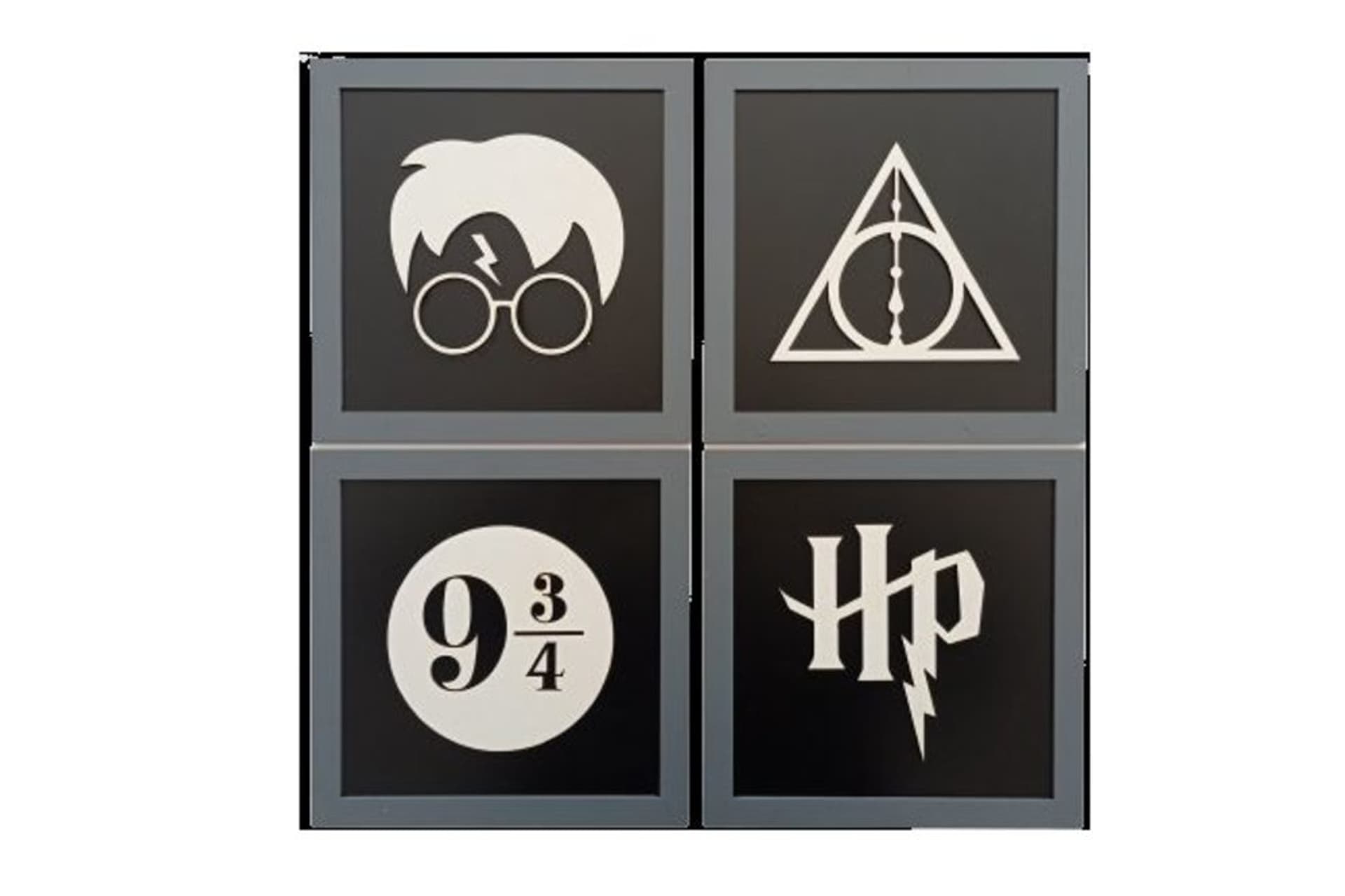 HARRY POTTER DEKORATİF TABLO DÖRTLÜ SET SİYAH