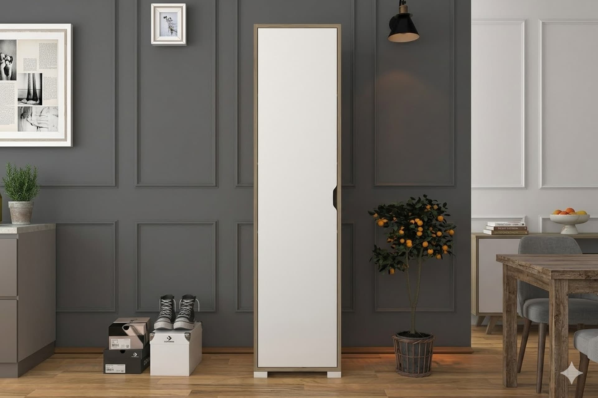 NİSAN ÇOK AMAÇLI DOLAP, AÇIK CEVİZ BEYAZ, 40 CM