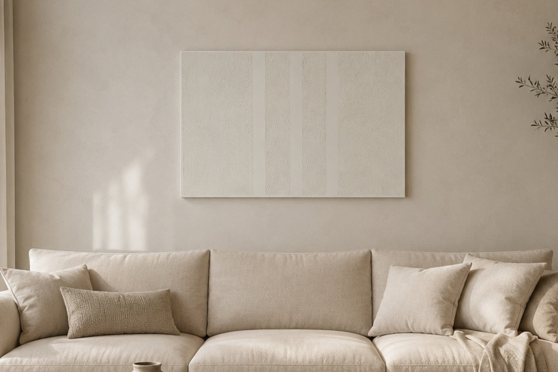 NOVA MODERN DOKULU TABLO, KREM 50X70 CM