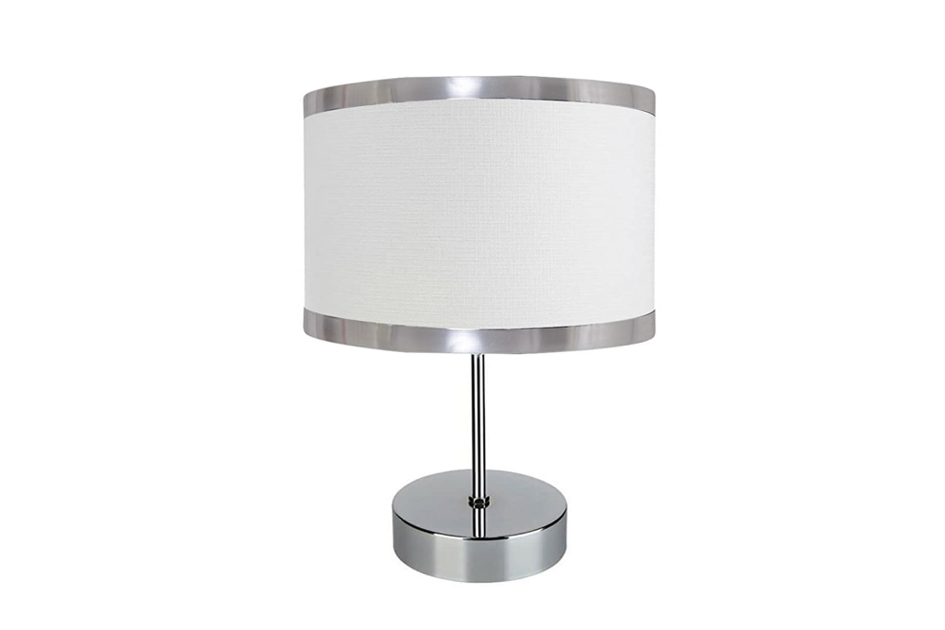 EVLİGHT SİLİNDİR METAL ABAJUR, KROM BEYAZ
