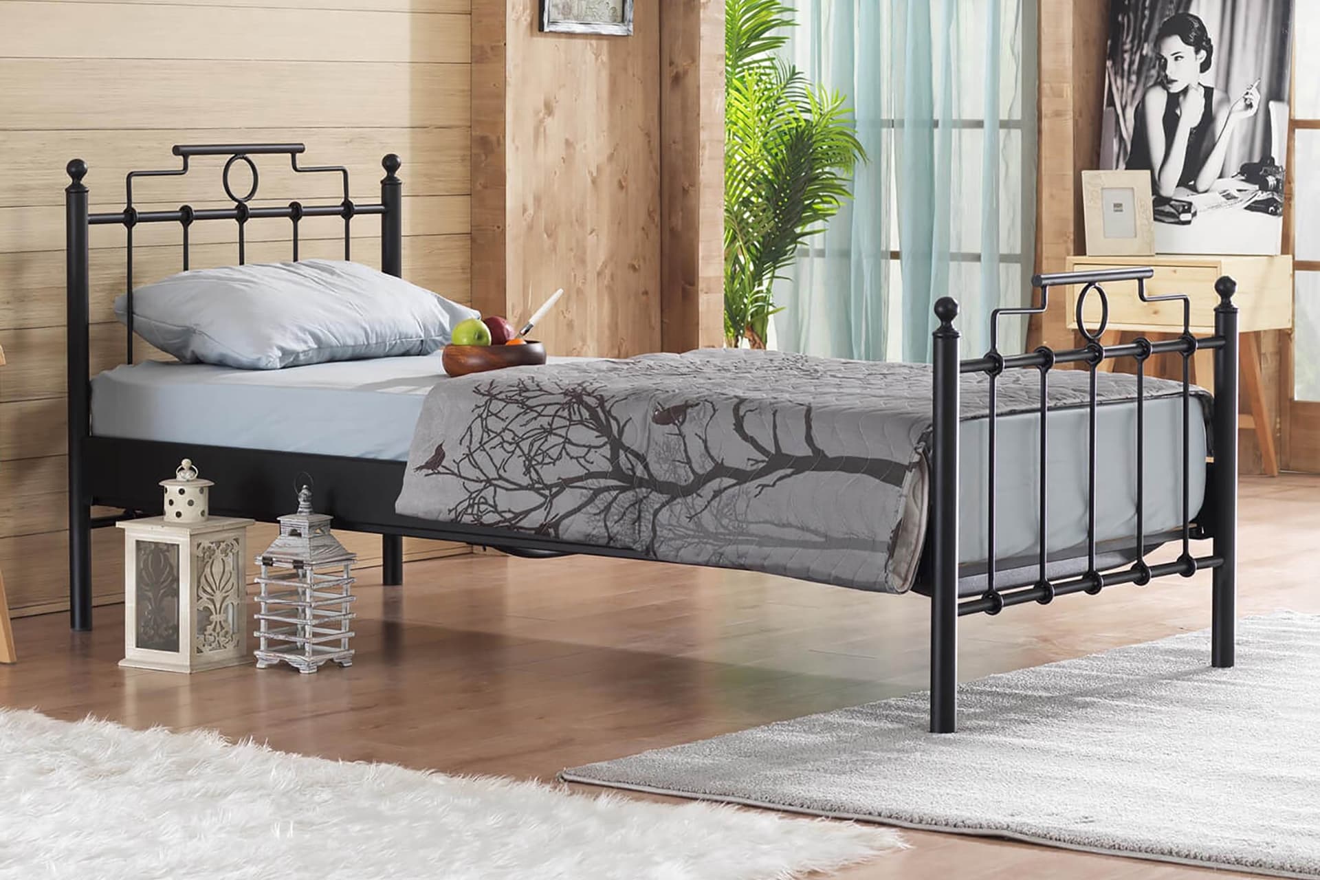 HATKUS METAL KARYOLA, SİYAH, 90X200