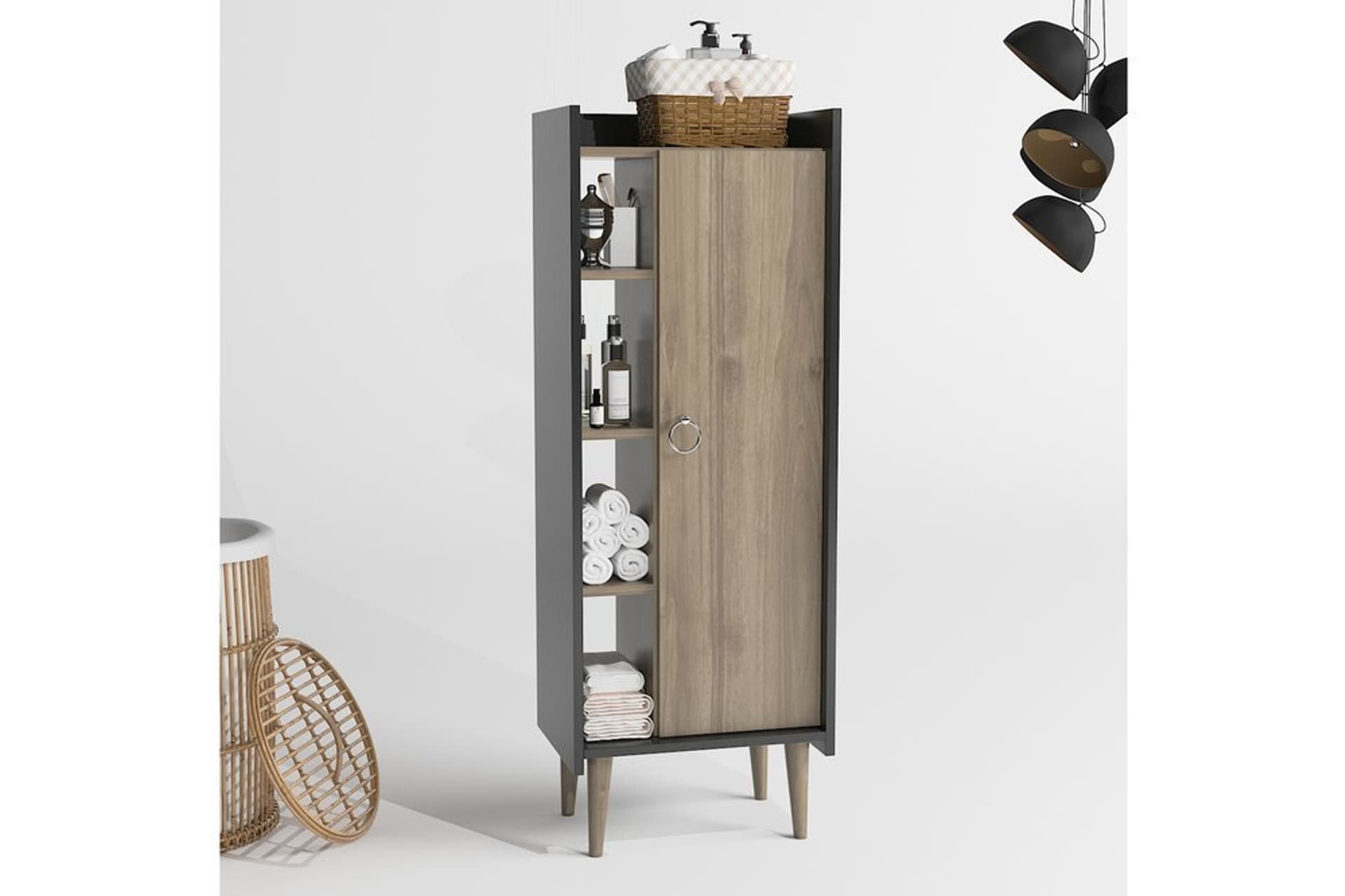 LAGOMOOD RUBY ÇOK AMAÇLI DOLAP ANTRASİT CEVİZ