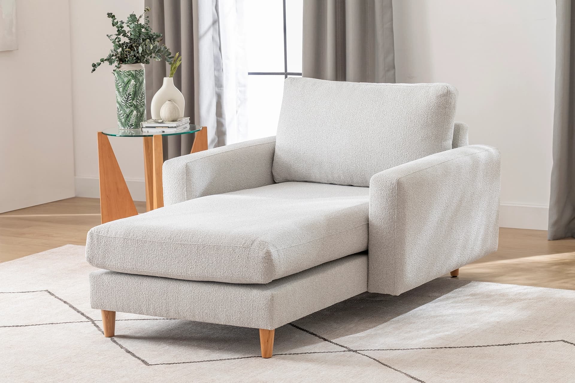MERLİN DAYBED, İNCE KOL, NATUREL, RECYCLED, AÇIK GRİ