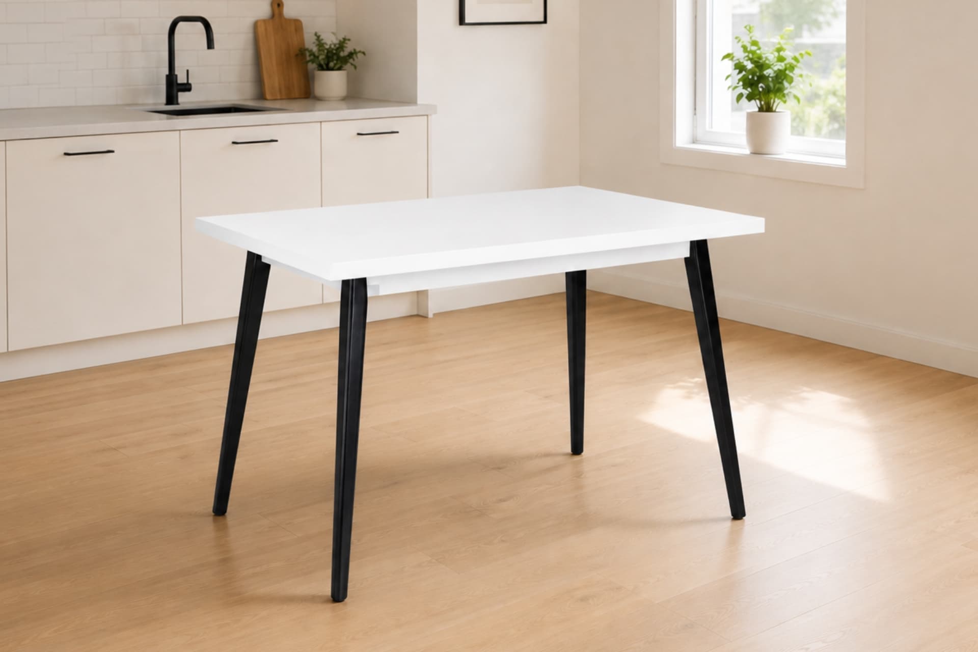 AVANOS MDF SABİT MUTFAK MASASI, 70X120 CM, BEYAZ SİYAH