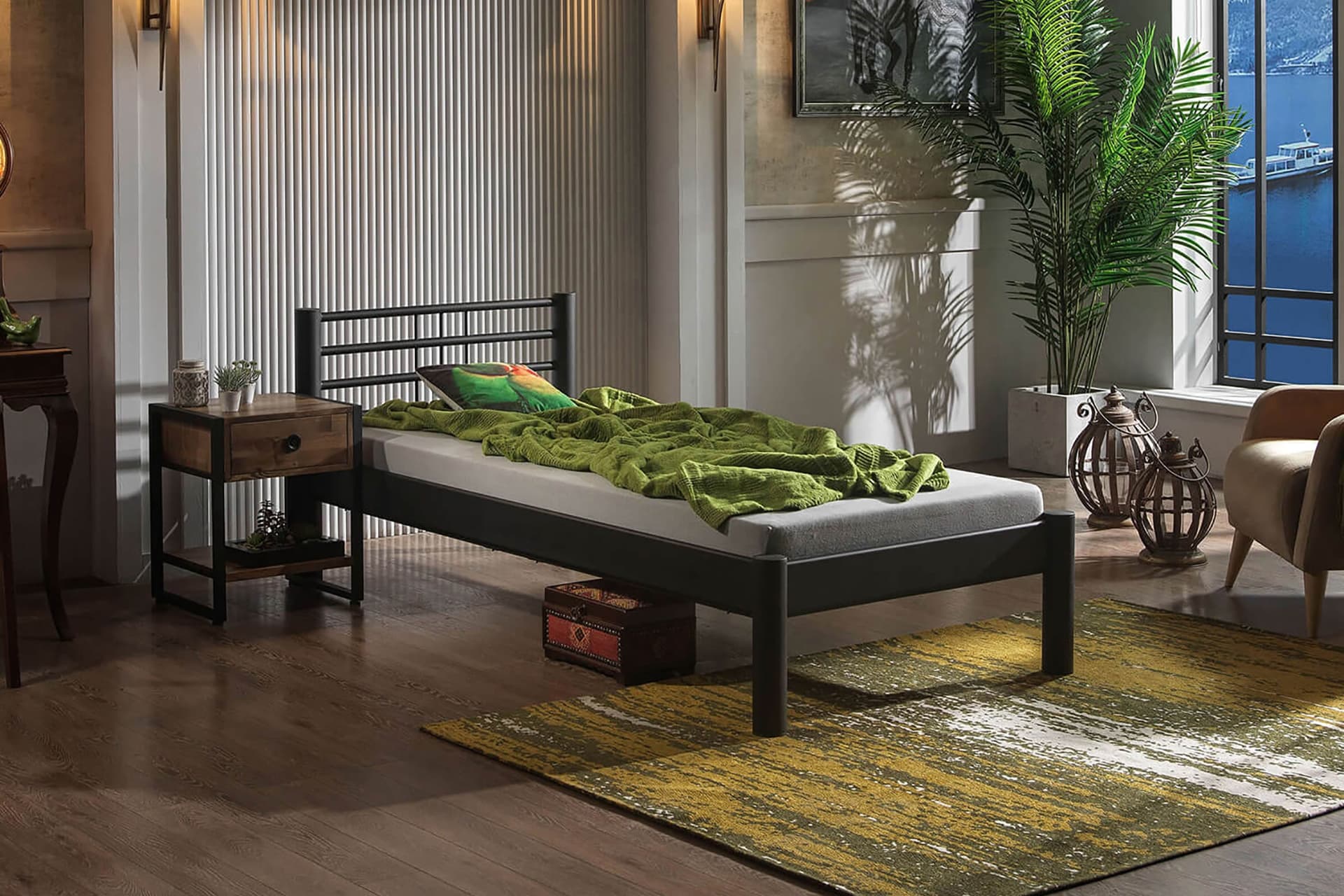 ASOS S METAL KARYOLA, SİYAH, 90X200