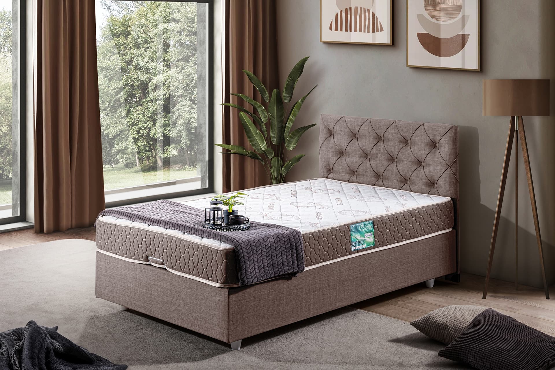DOLCE BAZA BAŞLIK LETTO YATAK SETİ, KAHVERENGİ, 90X200