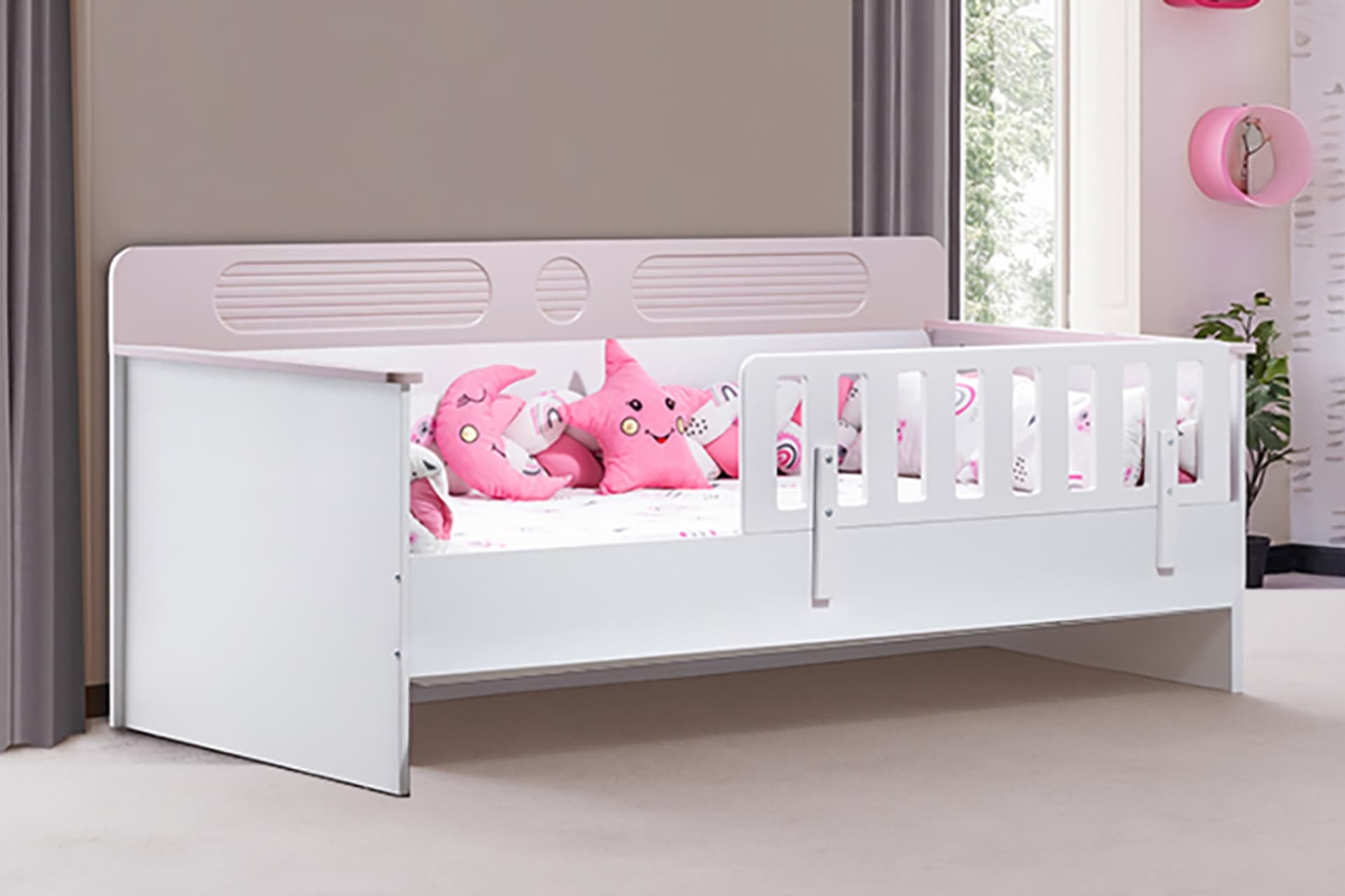 FLORA MONTESSORİ KARYOLA, PEMBE, 90X190